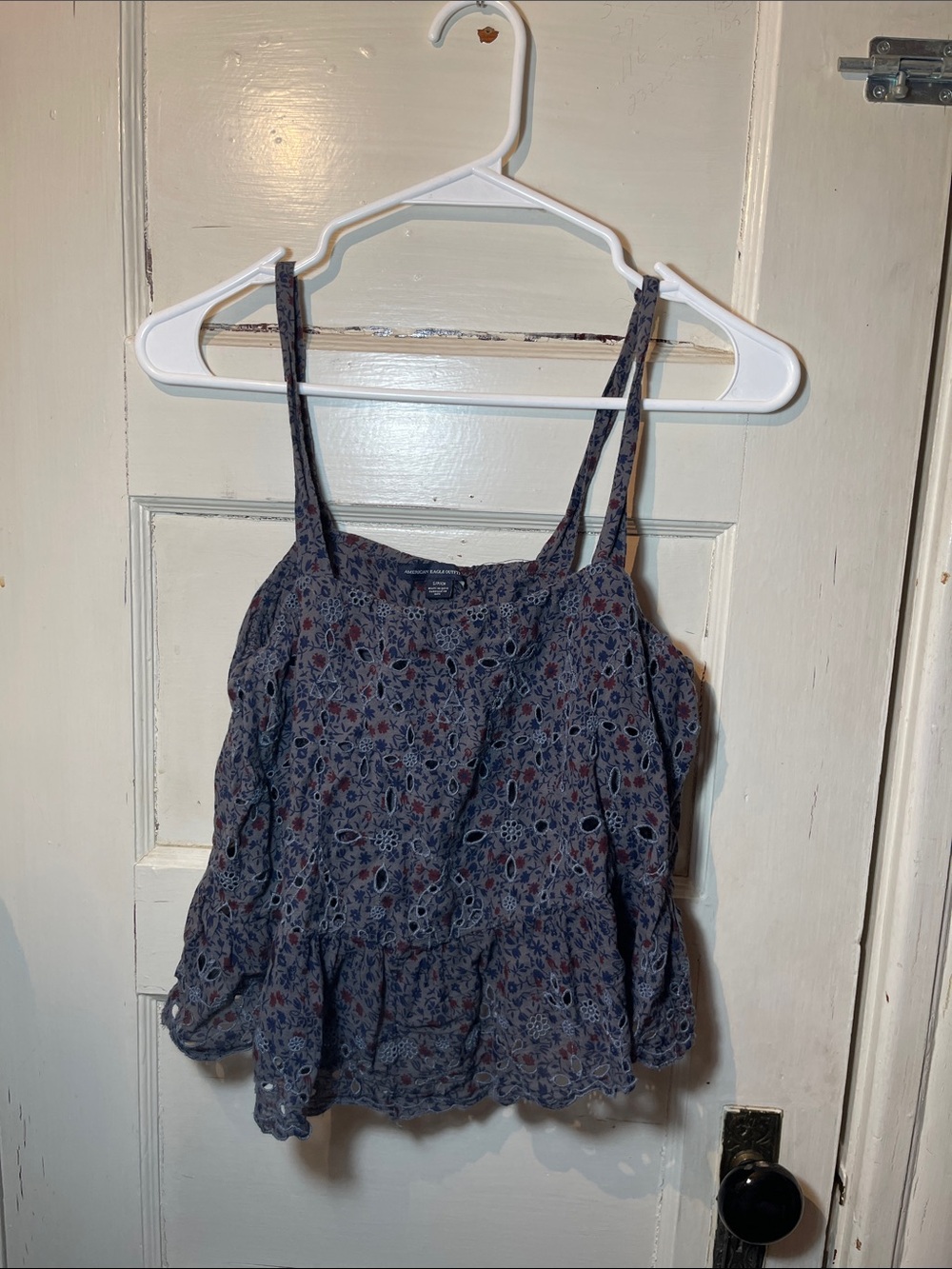 American Eagle Outfitters Blue Floral Peplum Cami